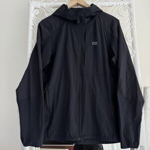 Outdoor Research Jacket Womens Large Black Ferrosi Hoodie Lightweight Zip Hooded